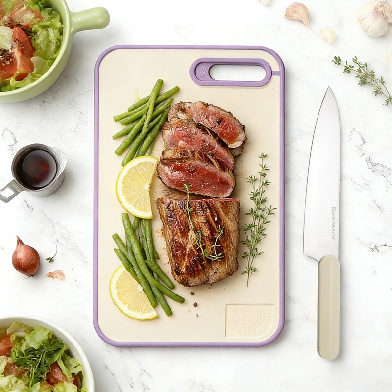 2Pcs Knife Set High Quality Stainless steel Blade With Cutting board - P069