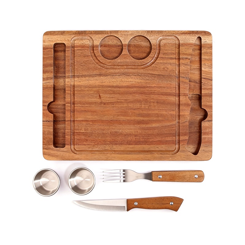 5pcs steak Knife Set with acacia cutting board
