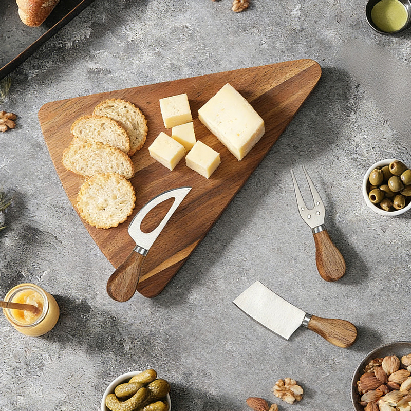 4pcs cheese Knife Set with acacia wooden box
