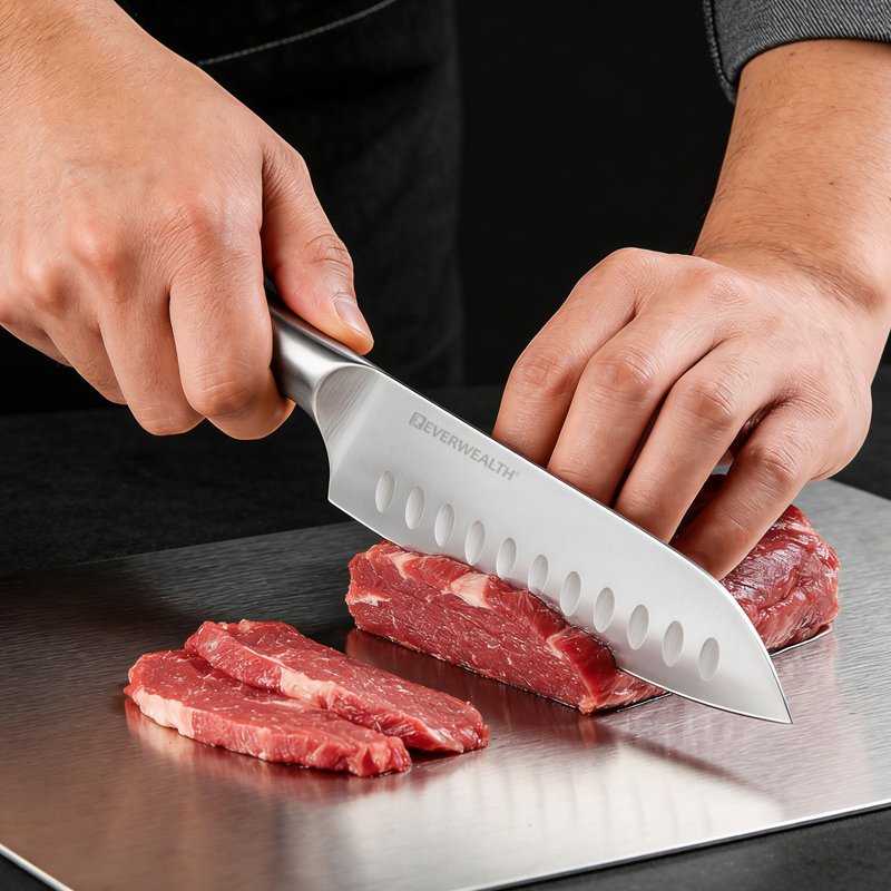 2 Pcs Hollow Handle Stainless Steel Knife Set with cutting board- S022A