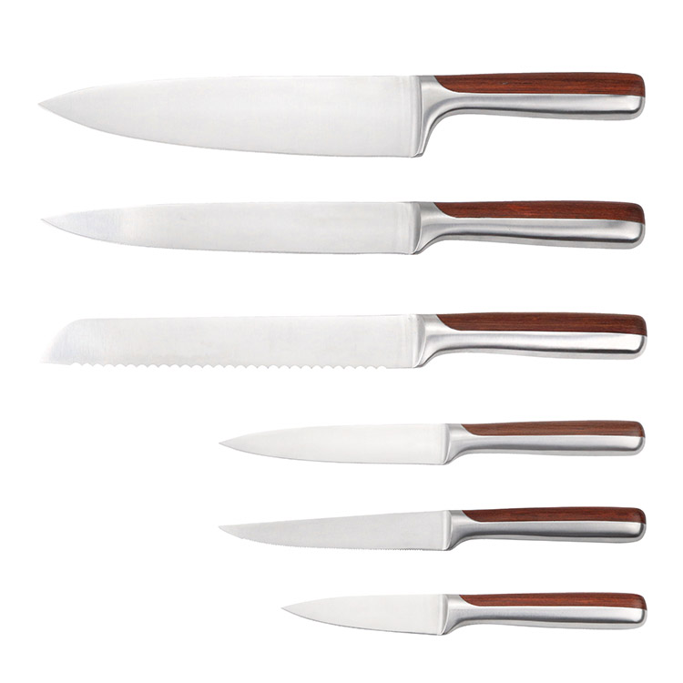 Wood Handle Stainless Steel Chef Knife Set with Wooden Box - M005