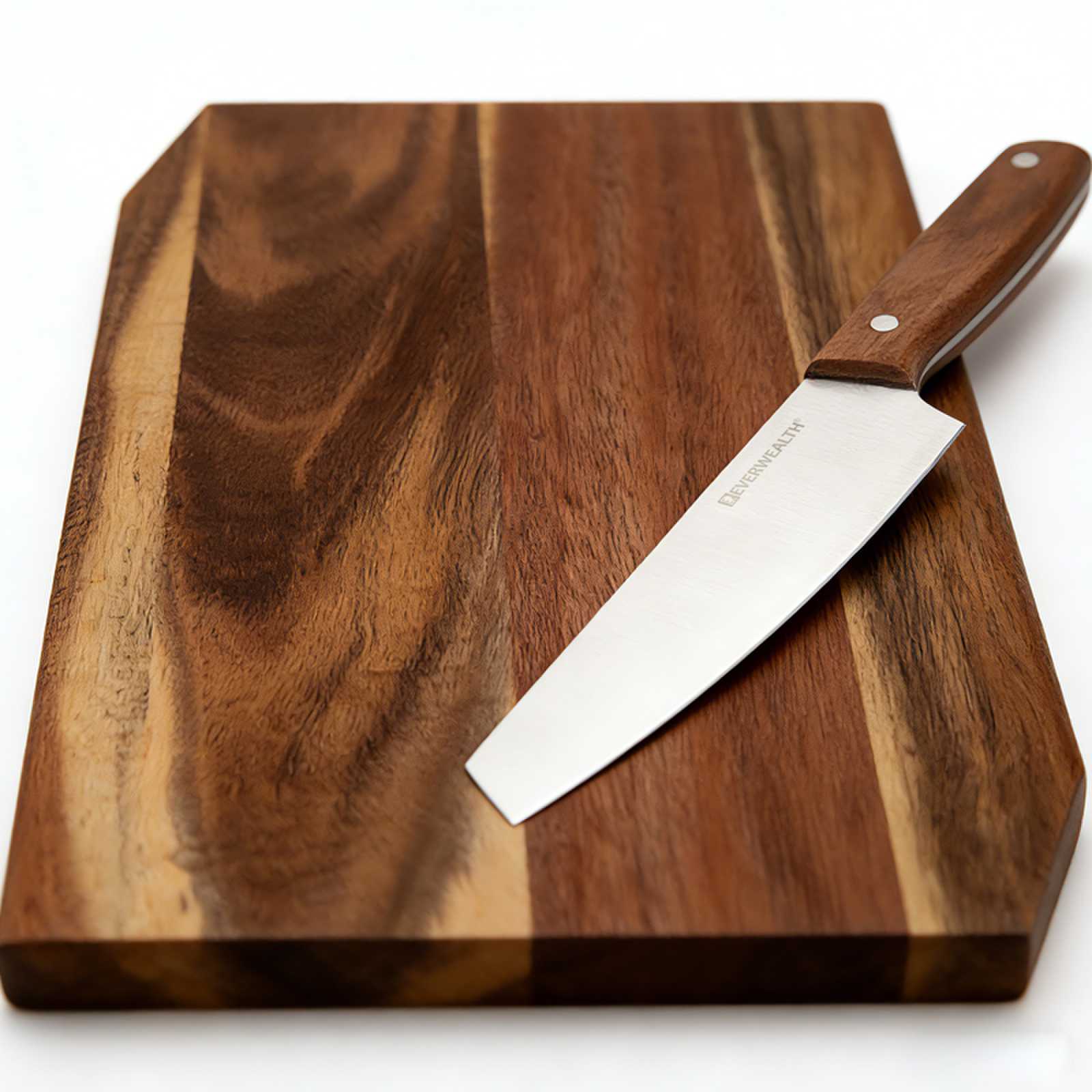 2pcs Knife Set with acacia cutting board&Black Oxford tote bag-M031 