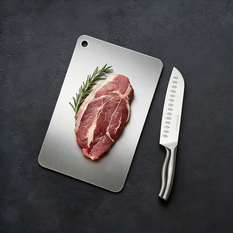 2 Pcs Hollow Handle Stainless Steel Knife Set with cutting board- S022A