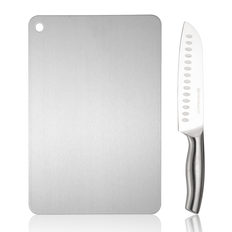 2 Pcs Hollow Handle Stainless Steel Knife Set with cutting board- S022A