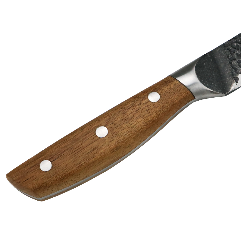 Japanese Forged 430 Bolster Stainless Steel Knife with Acacia Wood Handles - F049