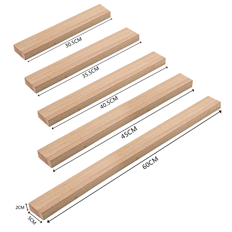 20.5cm, 35.5cm, 40.5cm,45cm and 60cm Rubber wood Magnetic Knife Holder - Rubber wood