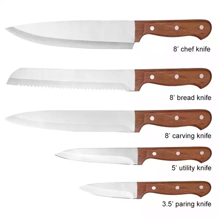 5 Inch Stainless Steel Steak Knife Set With Pakka wood Handle - SM012