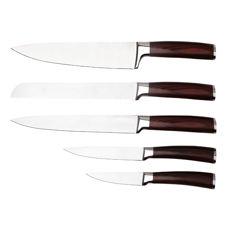6 Pcs Kitchen Forged Block Knife Set With Wood Handle - F026-01-01