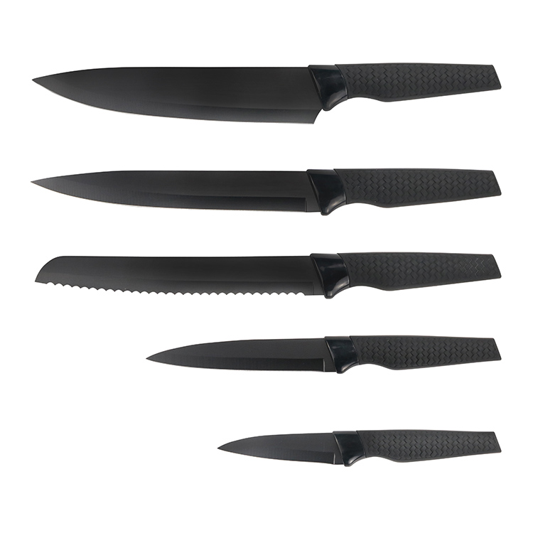 5 Pcs PP Handle Non-Stick Stainless Steel Blade Chef Knife Set - SP008-P