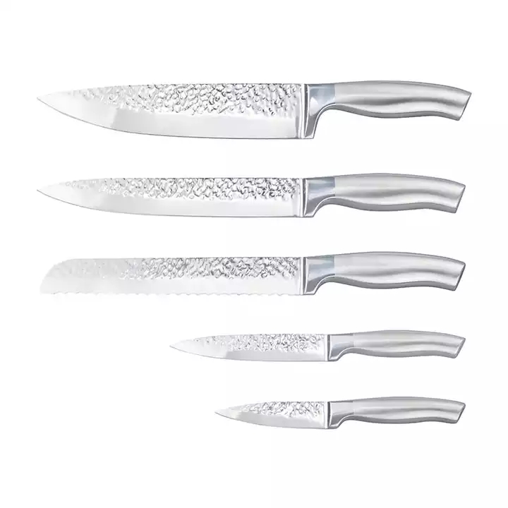 430 Stainless Steel Grinding And Polishing Kitchen Knife Set With Hollow Handle