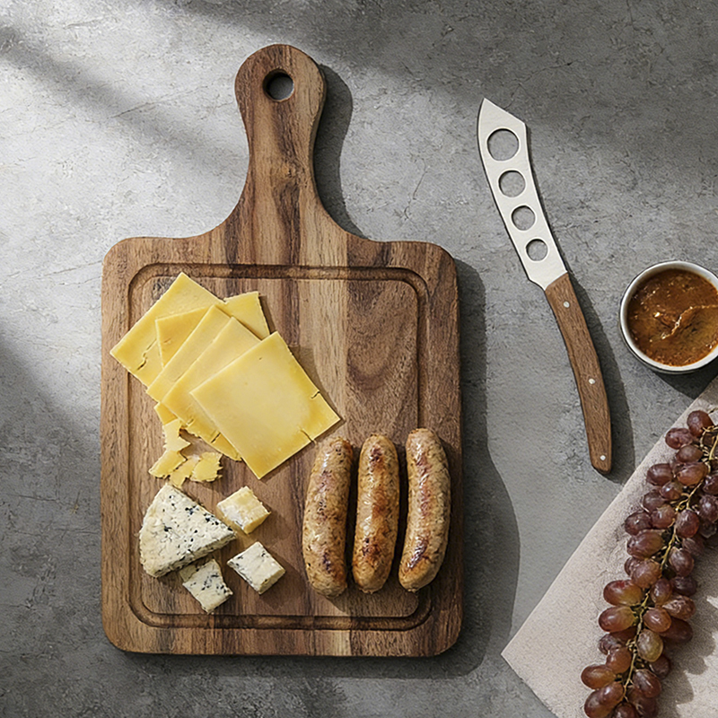 4pcs cheese Knife Set with acacia cutting board