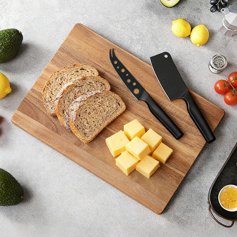 3 Pcs Black oxidation cheese Knife Set with cutting board- S023A