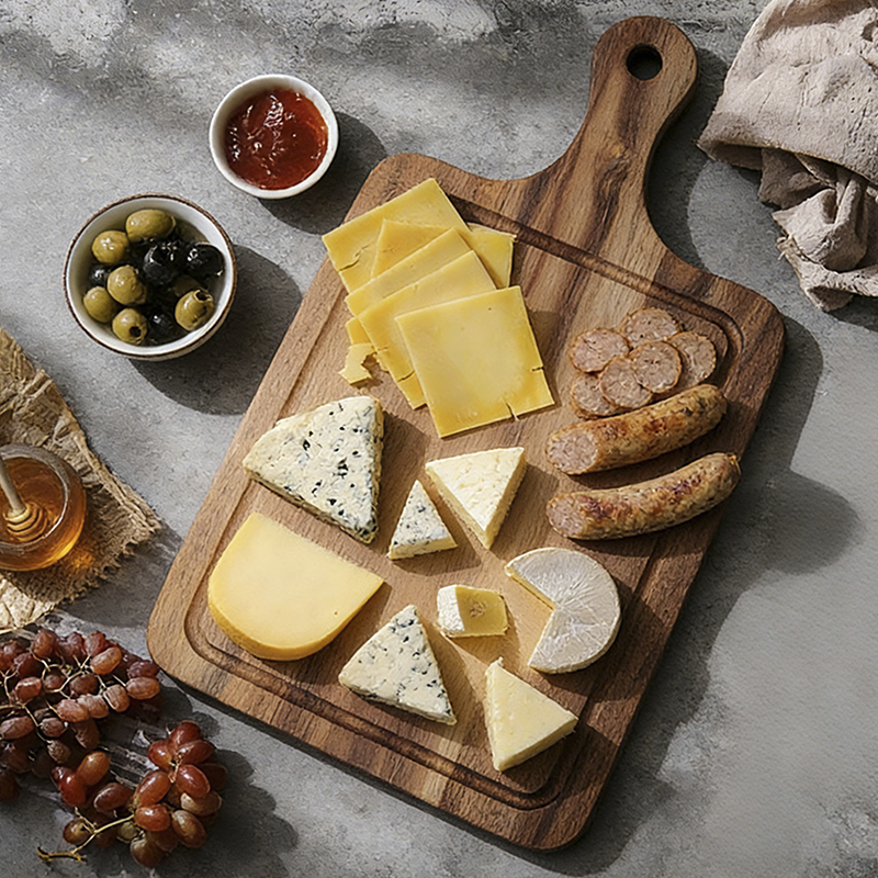 4pcs cheese Knife Set with acacia cutting board