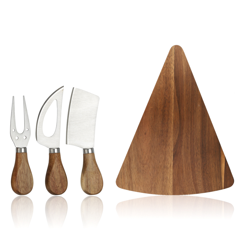 4pcs cheese Knife Set with acacia wooden box