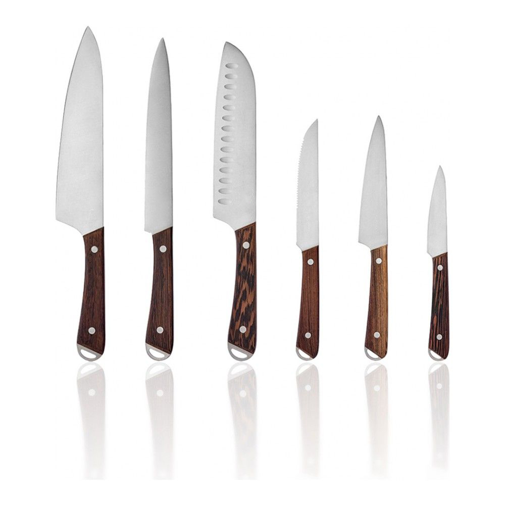 7 Pcs Kitchen Knife Set With Wooden Block - M019