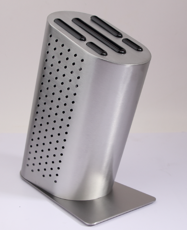 5 Pcs Hollow Handle Stainless Steel Knife Set with Stainless Steel Block- S021