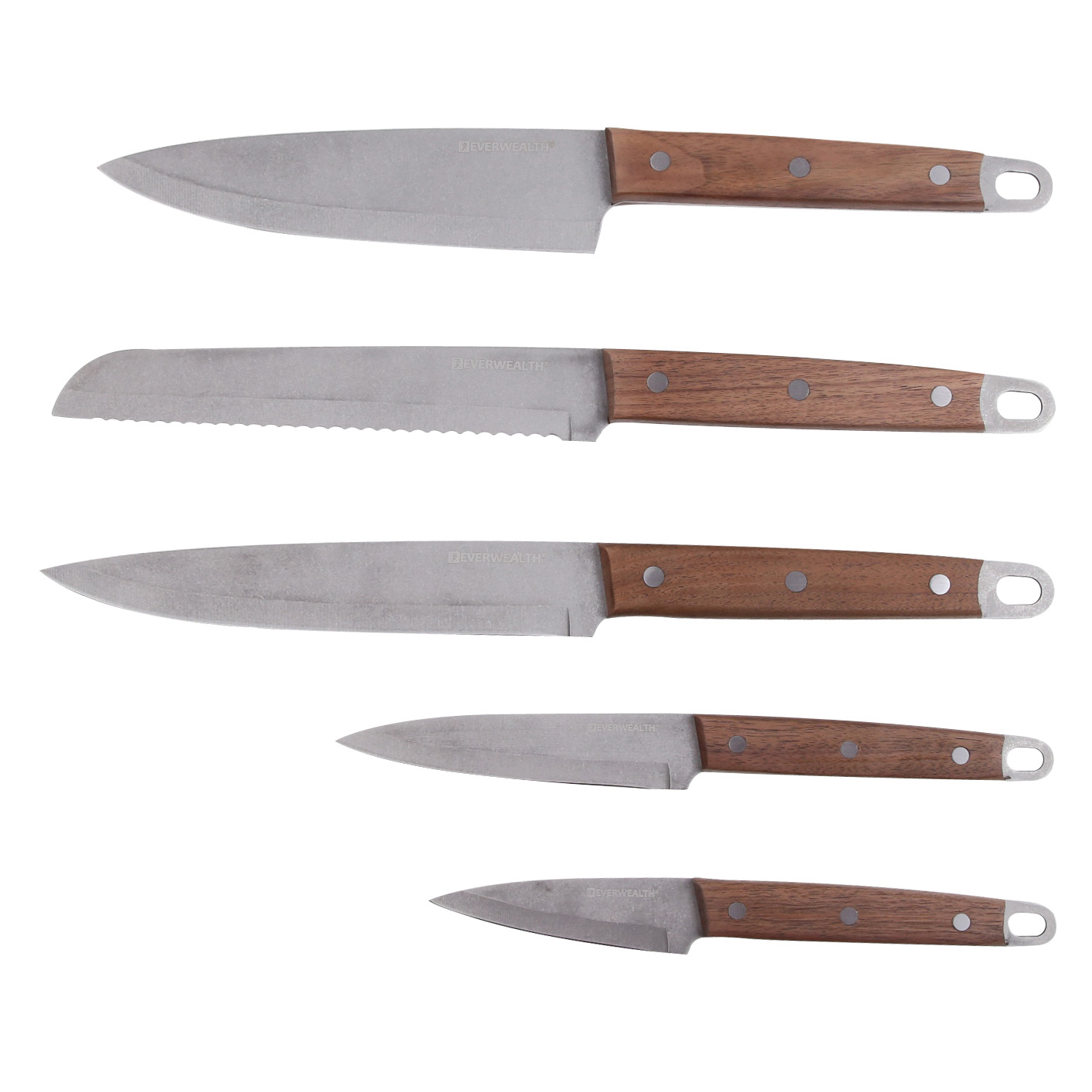 8 Inch Wood Handle Stainless Steel Kitchen Knife Cutlery Set - M013