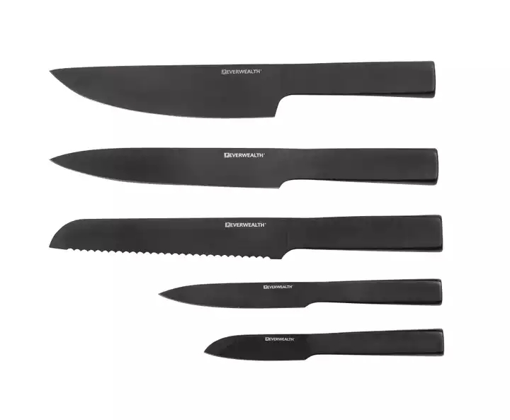 Non-stick Coating Stainless Steel Kitchen Knife Set With Hollow Handle - S017