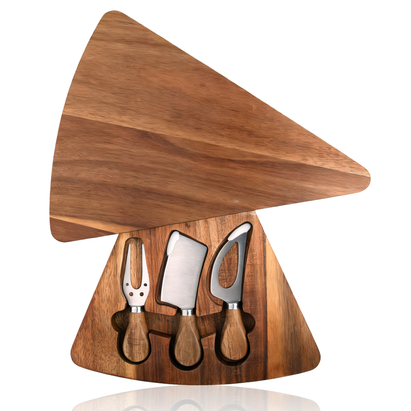 4pcs cheese Knife Set with acacia wooden box