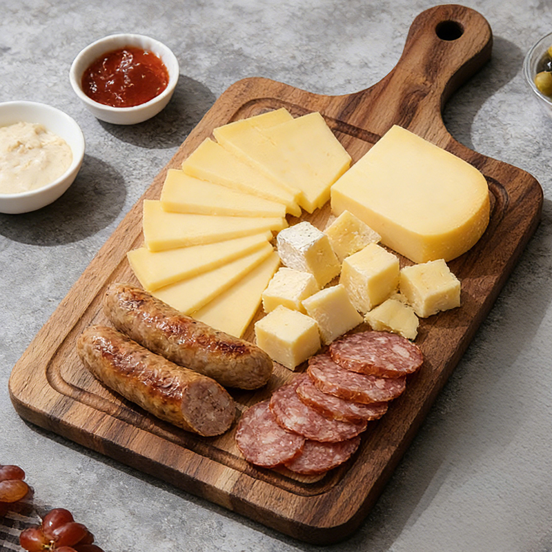 4pcs cheese Knife Set with acacia cutting board