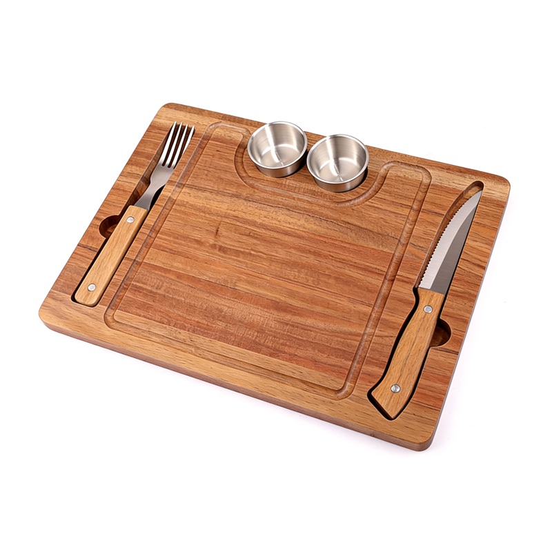 5pcs steak Knife Set with acacia cutting board