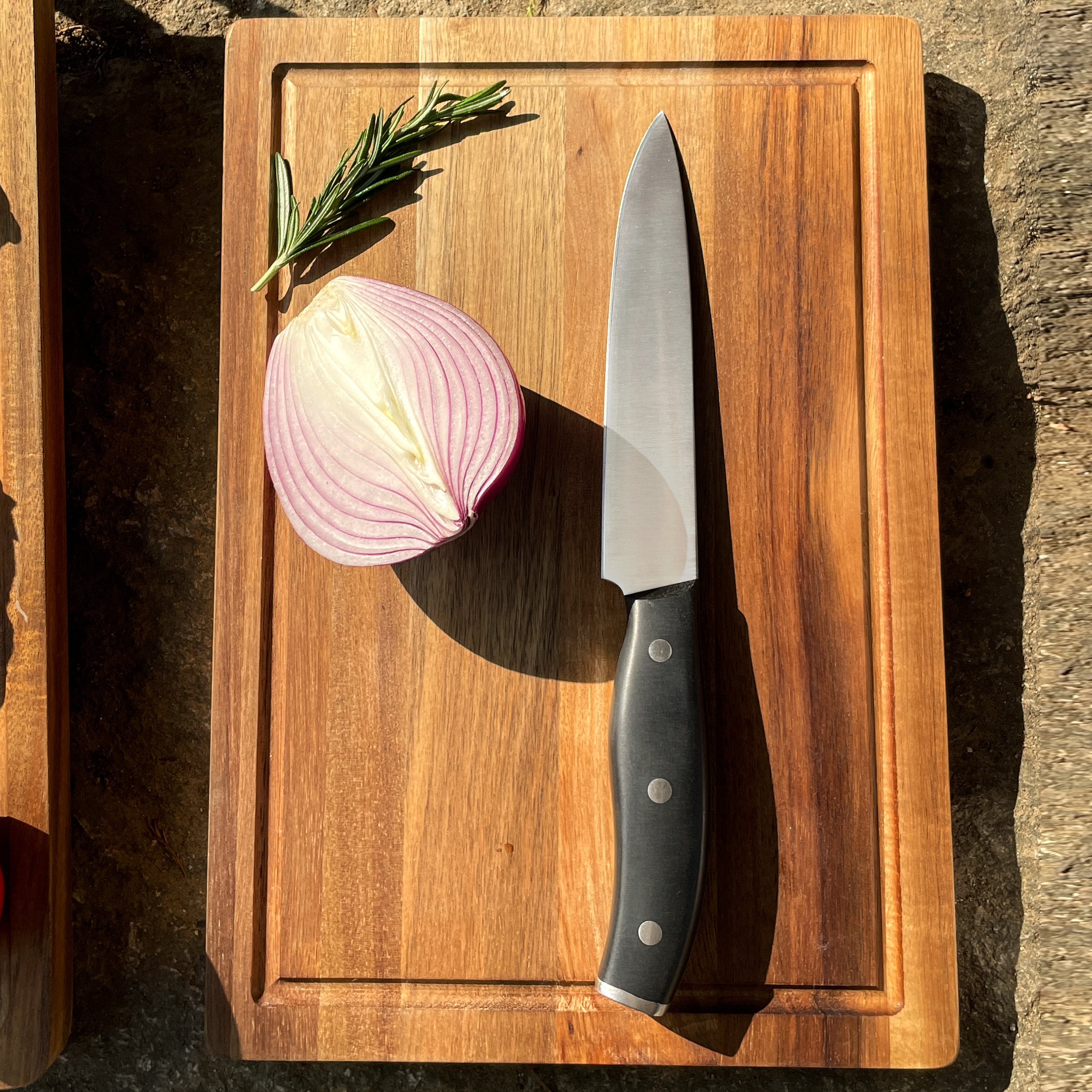 Professional Chef's Dishwasher Safe BBQ Slicing Knife With Acacia Wood Cutting Board - F047